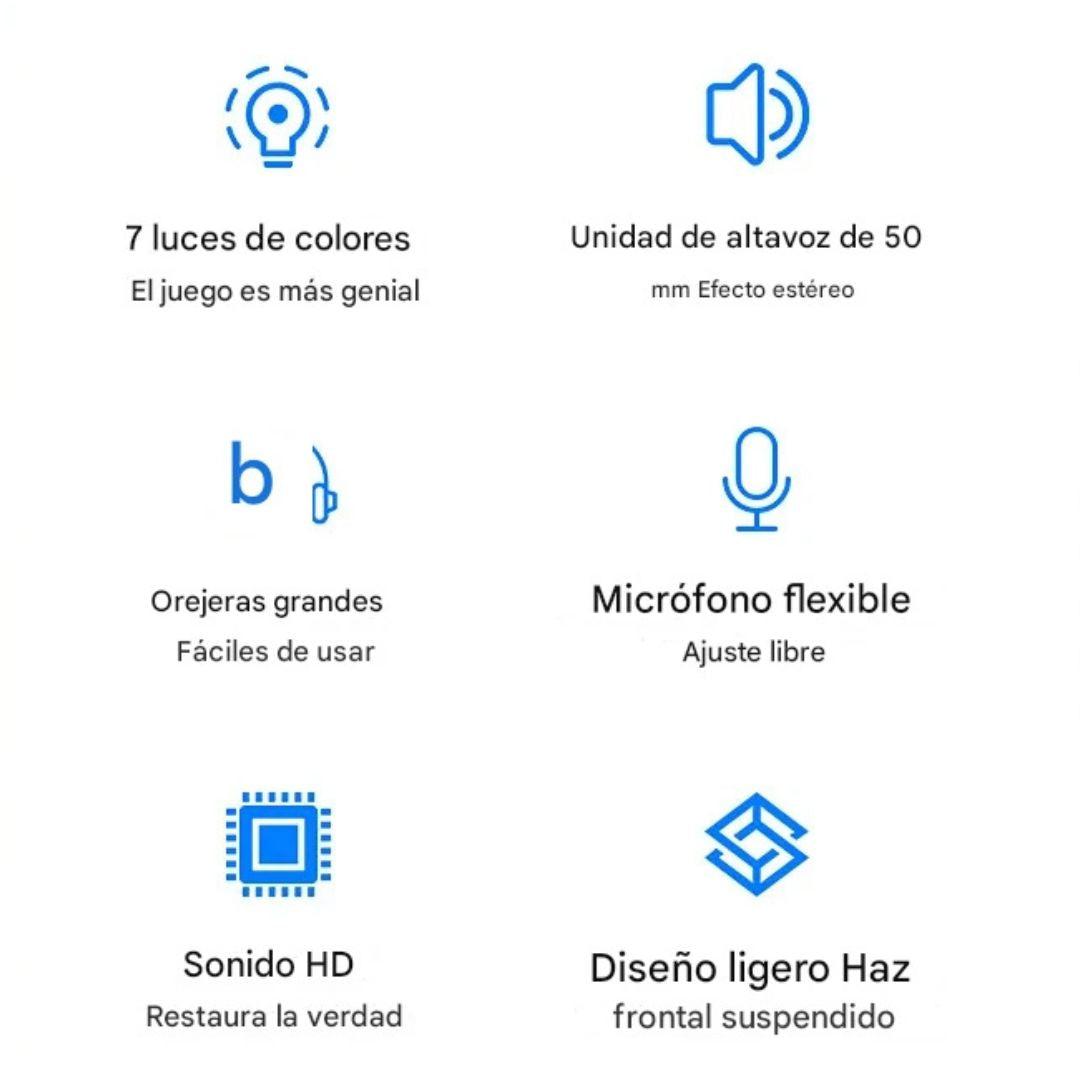 Auriculares Gamer G58/G60 – Sonido 7.1 Estéreo Virtual con LED