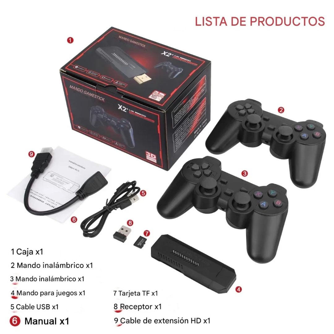 GD10 Plus Game Stick 4K HD – 58.000 Juegos Retro