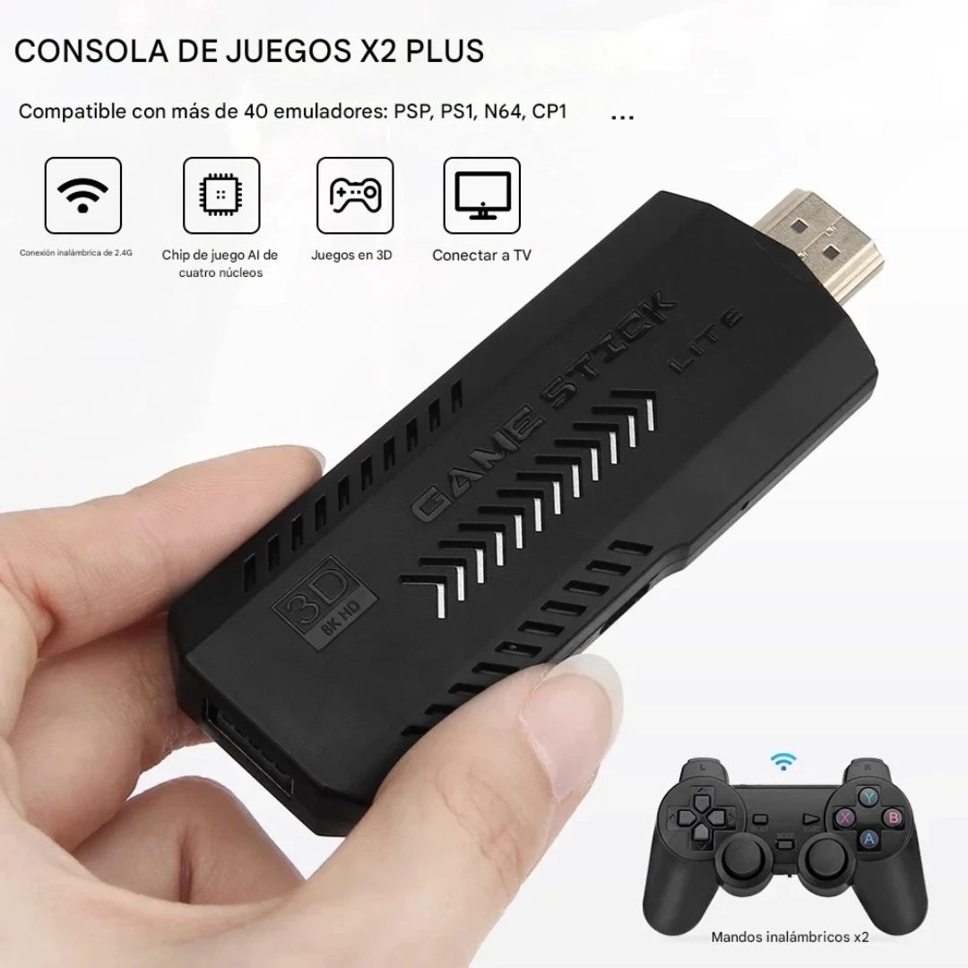 GD10 Plus Game Stick 4K HD – 58.000 Juegos Retro