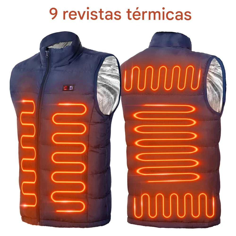 Chaqueta Calefactora Eléctrica Unisex con Tecnología de Grafeno – 9 Zonas de Calor