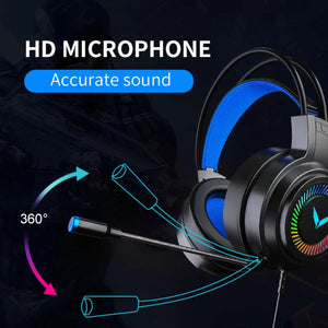 Auriculares Gamer G58/G60 – Sonido 7.1 Estéreo Virtual con LED