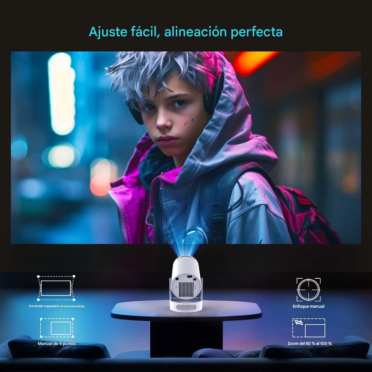 Proyector 4K HY300 Pro+ – Cine Portátil en Alta Definición