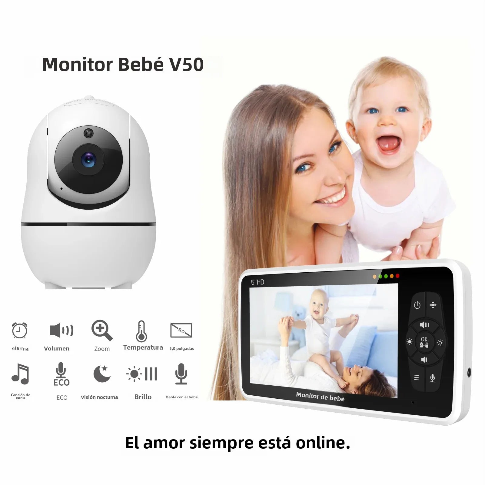 Vigilabebés VisionNest™ – Monitor de Video 4k