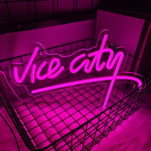 Letrero de Neón Vice City – Estilo Retro en Rosa
