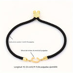 Pulsera Premium de Cuerda Negra y Letras Doradas – Joyería Minimalista de Alta Calidad