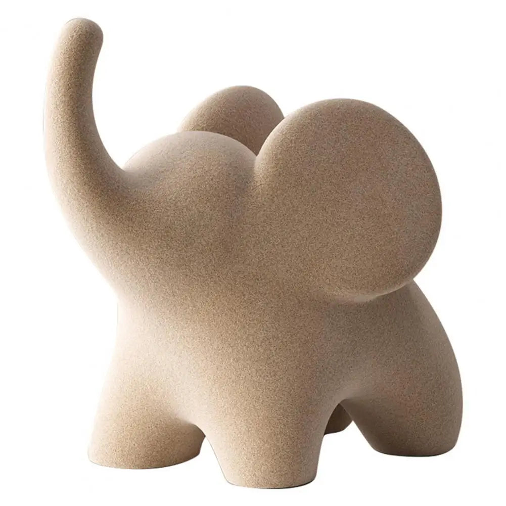 ELEVA™ – Escultura Decorativa de Elefante en Resina Flock Blanca