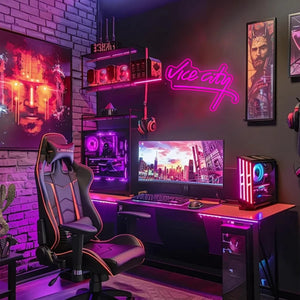 Letrero de Neón Vice City – Estilo Retro en Rosa
